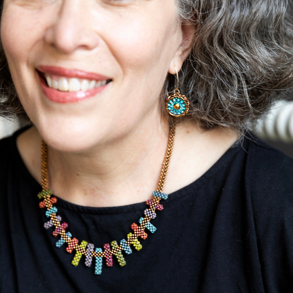 Handwoven Bar Necklace | Multi Colored