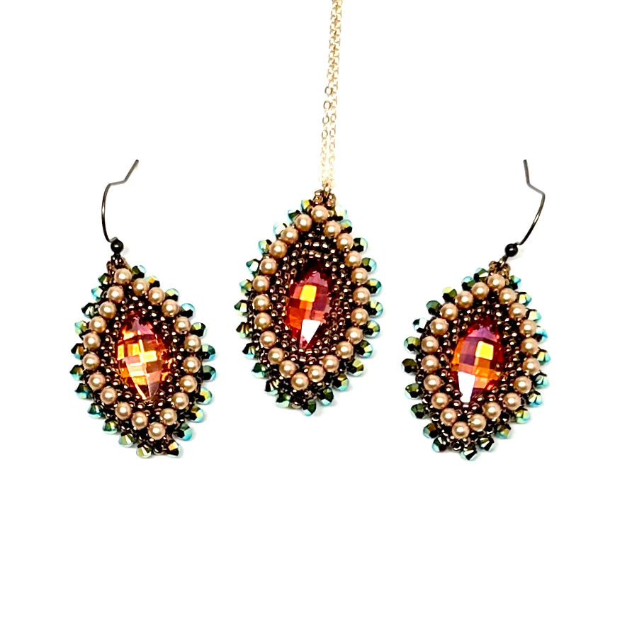 Hojas Embellished Earring | Warm Tones