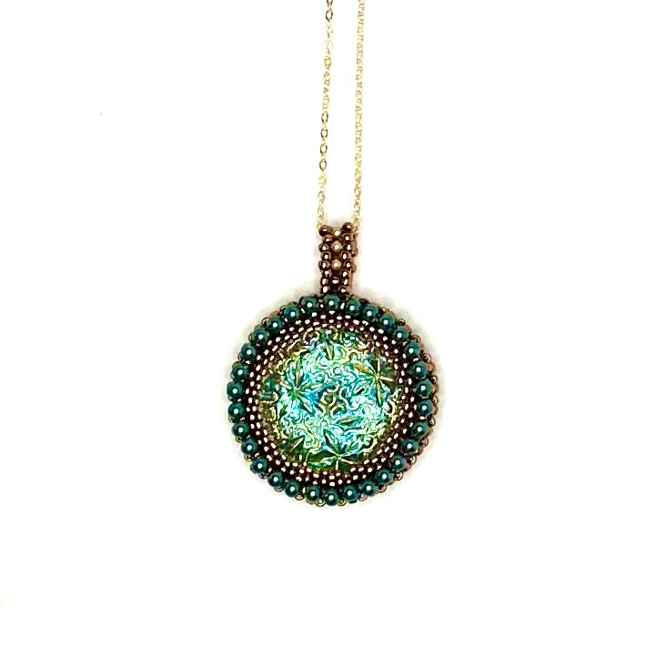 Czech Button Pendant | Under the Sea