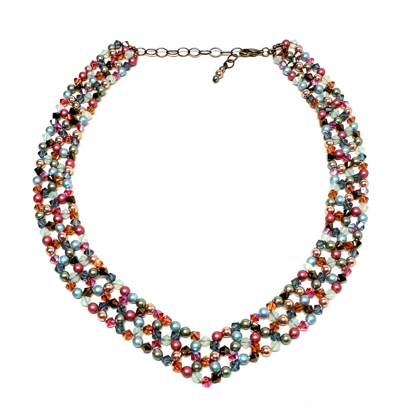 Blingy Collar Necklace | Multi Pearl & Crystal