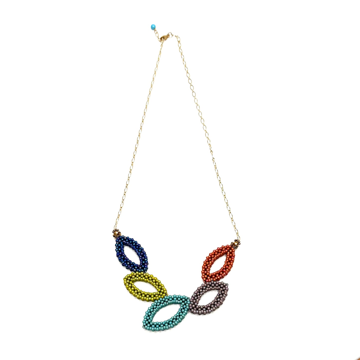Petite Falling Hojas Necklace - Multi Colored