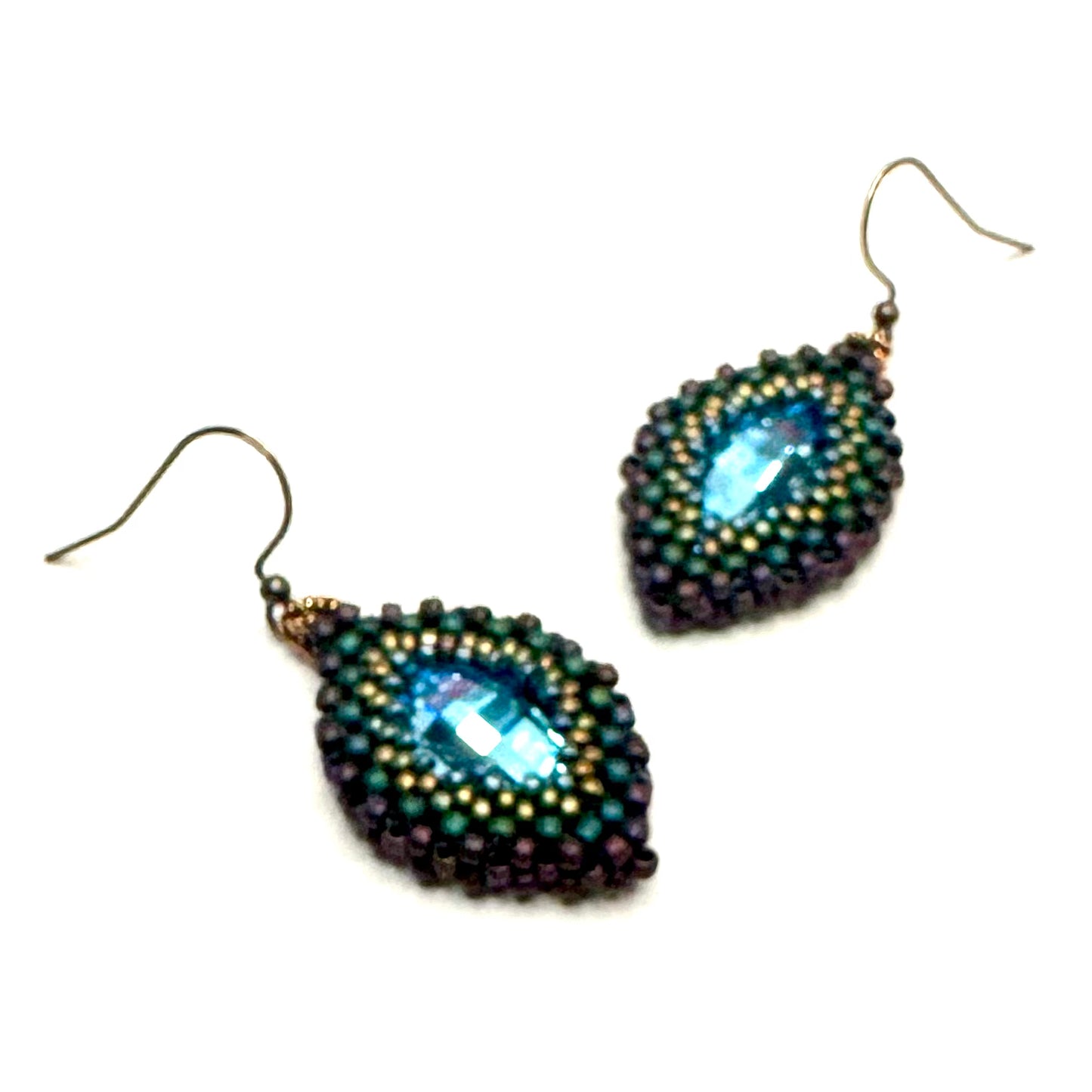 Hojas Earring - Blue with Green Accents