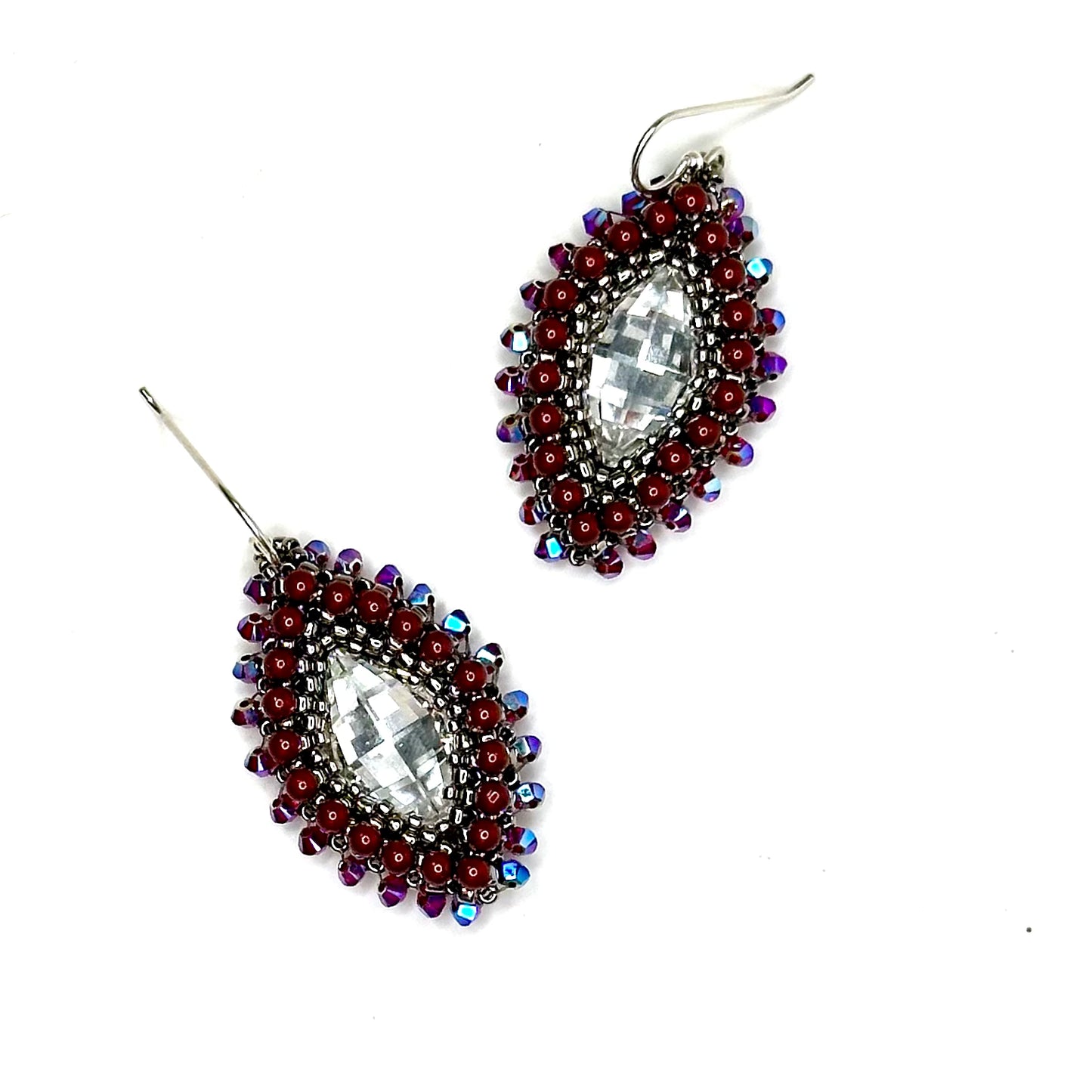 Hojas Embellished Earring | Bordeaux