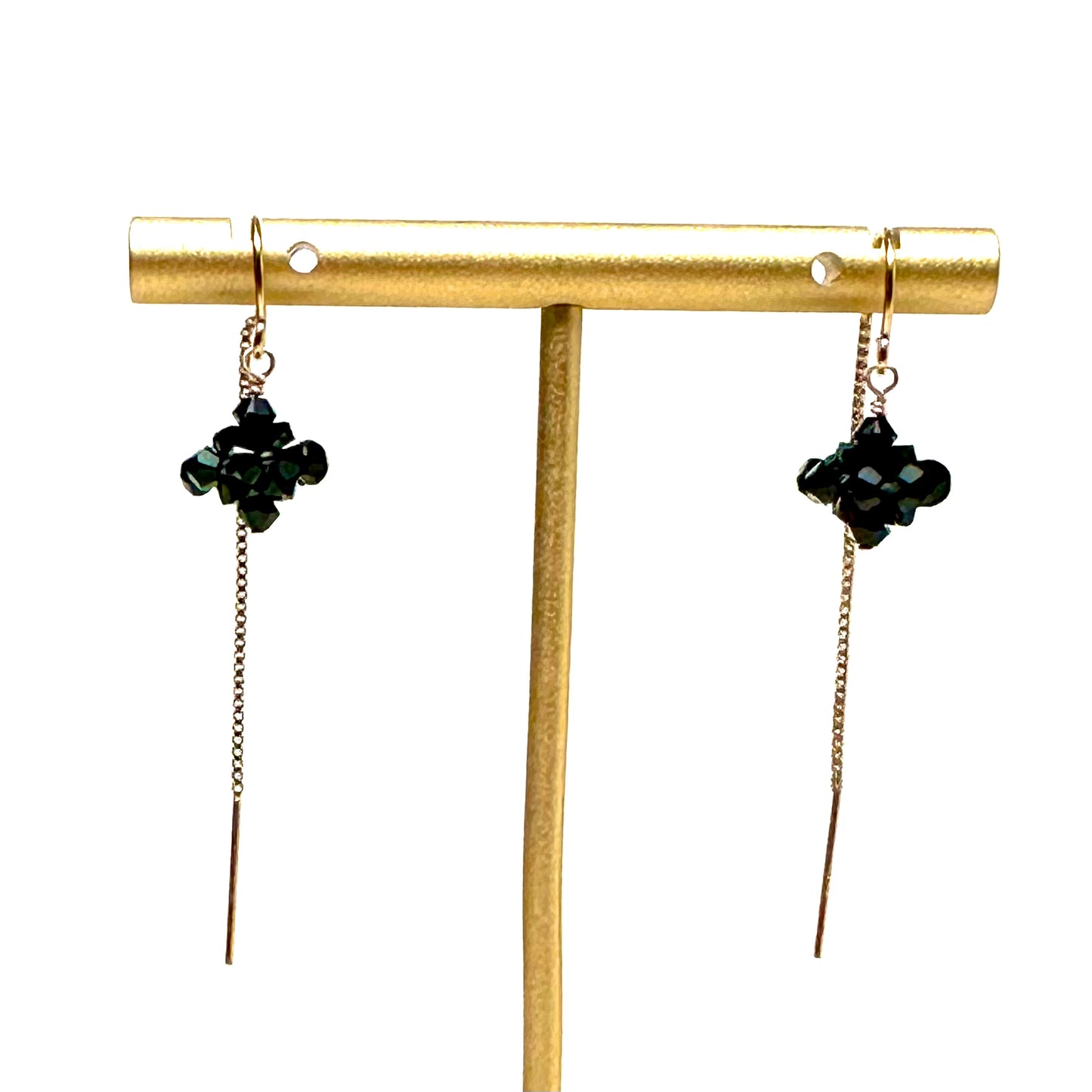 Bauble Earrings | 14K Gold Filled Threader | Assorted Crystal Colors