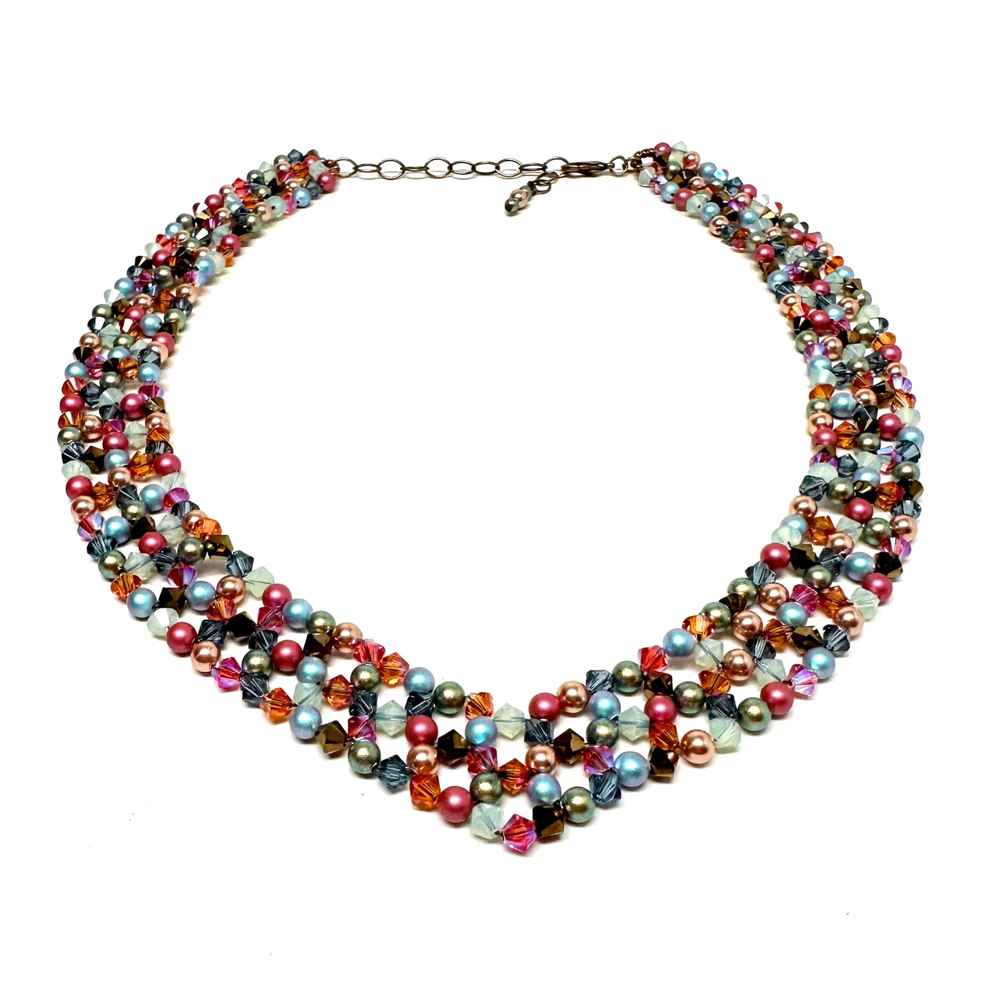 Blingy Collar Necklace | Multi Pearl & Crystal