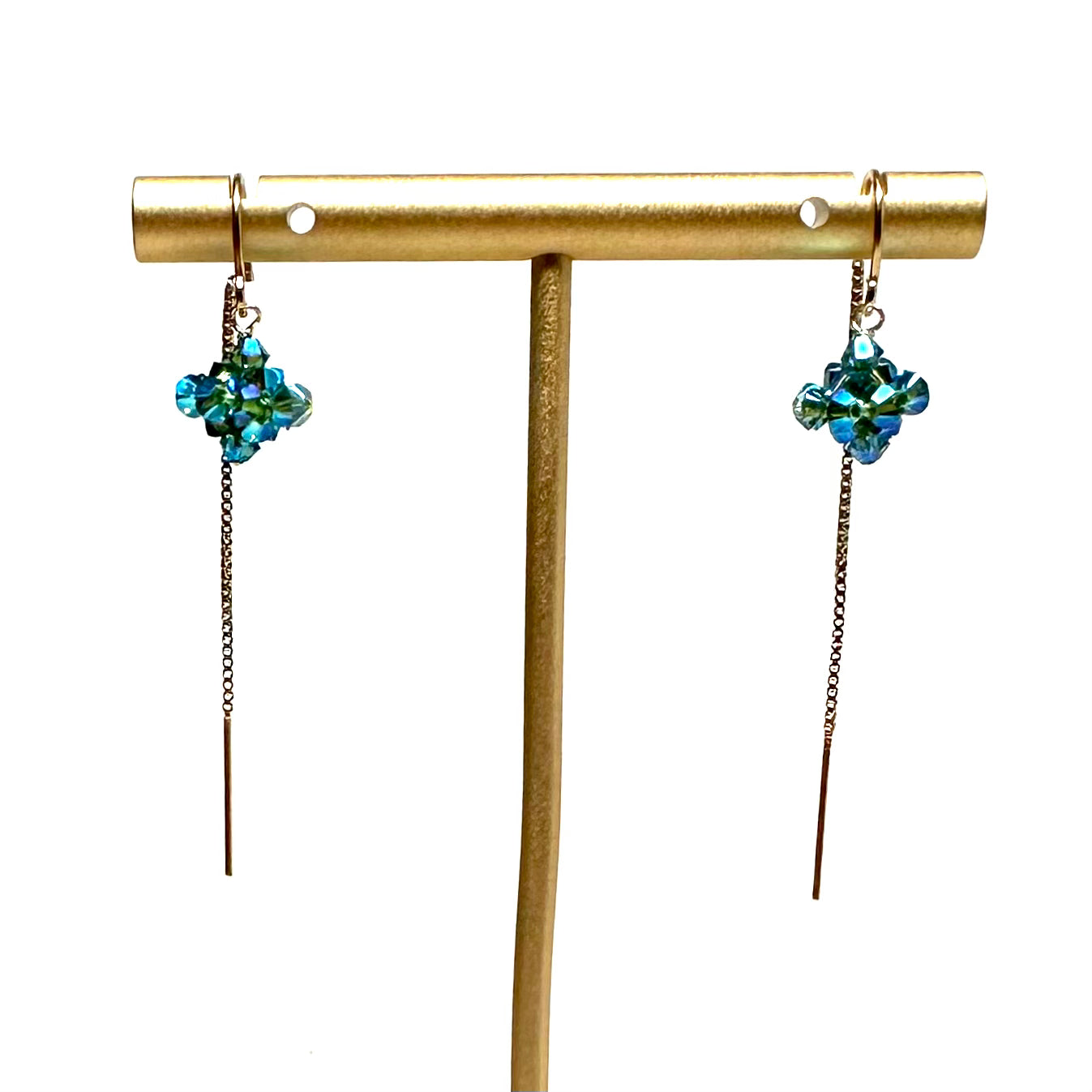 Bauble Earrings | 14K Gold Filled Threader | Assorted Crystal Colors