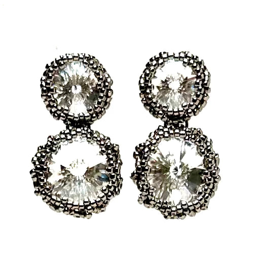 Crystal Post Earring | Double Drop