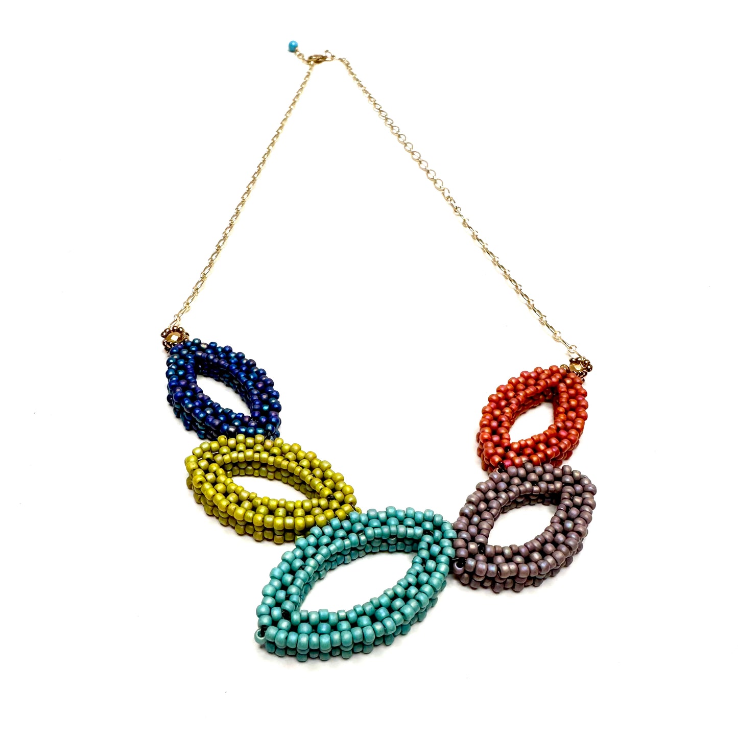 Petite Falling Hojas Necklace - Multi Colored