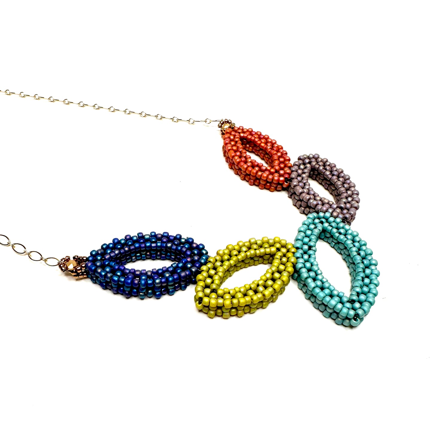 Petite Falling Hojas Necklace - Multi Colored