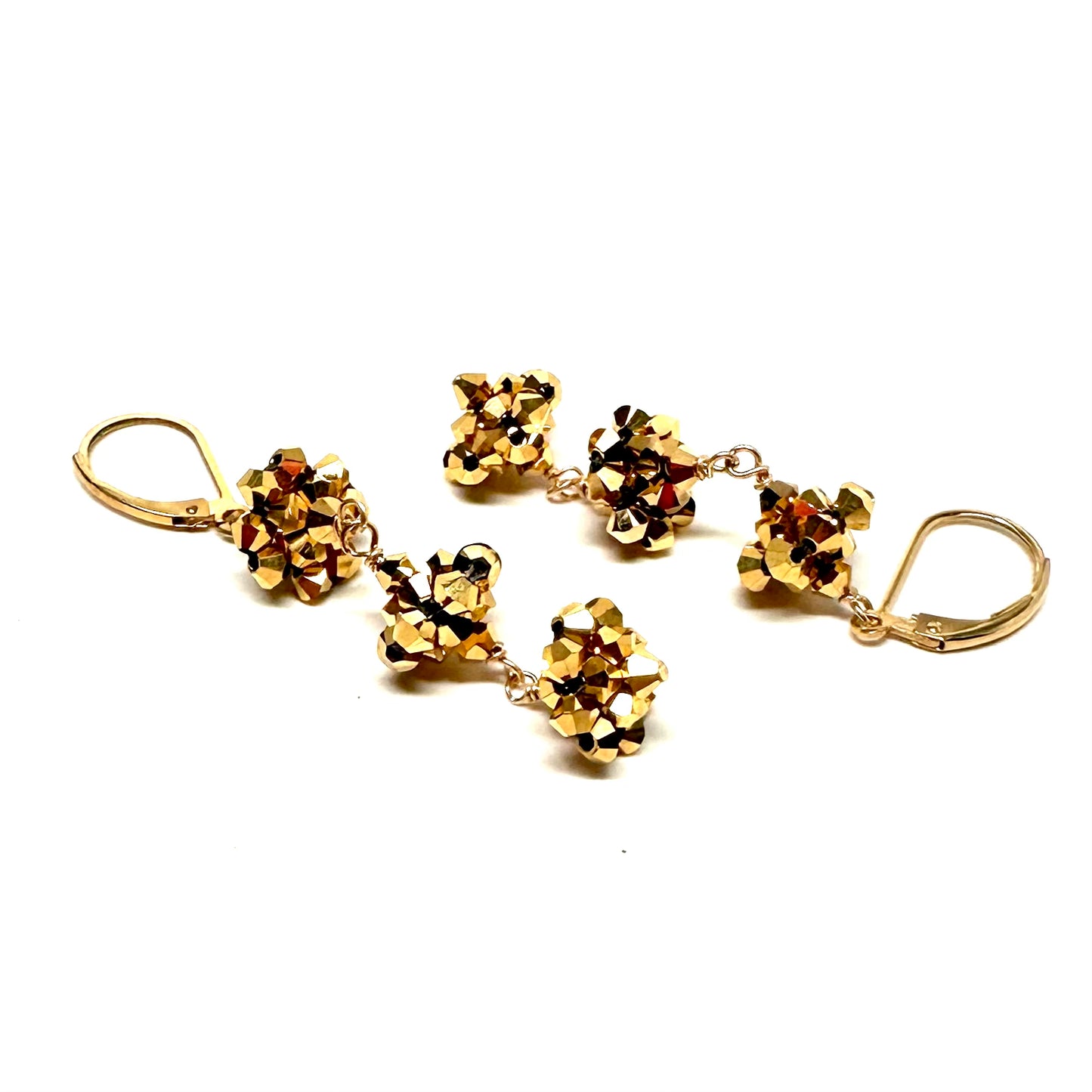 Bauble Earrings | Gold Triple Drop