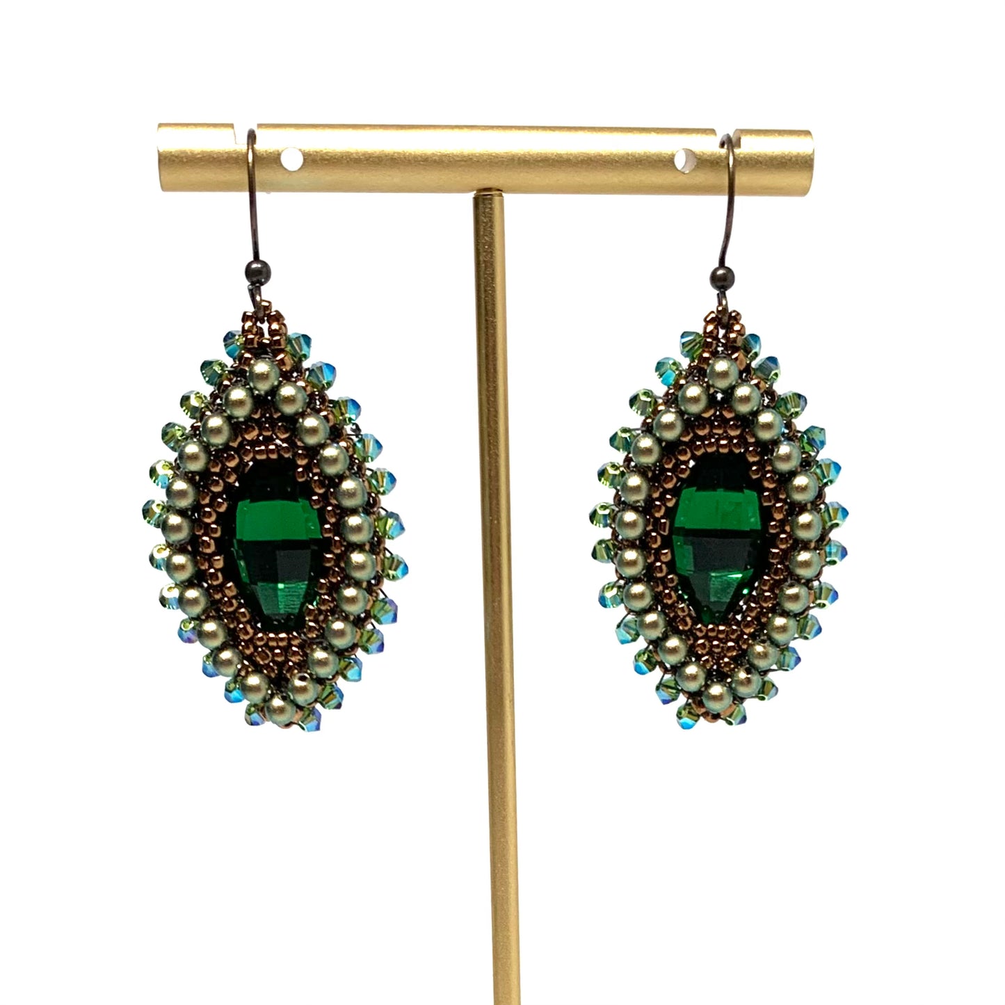 Hojas Embellished Earring | Green