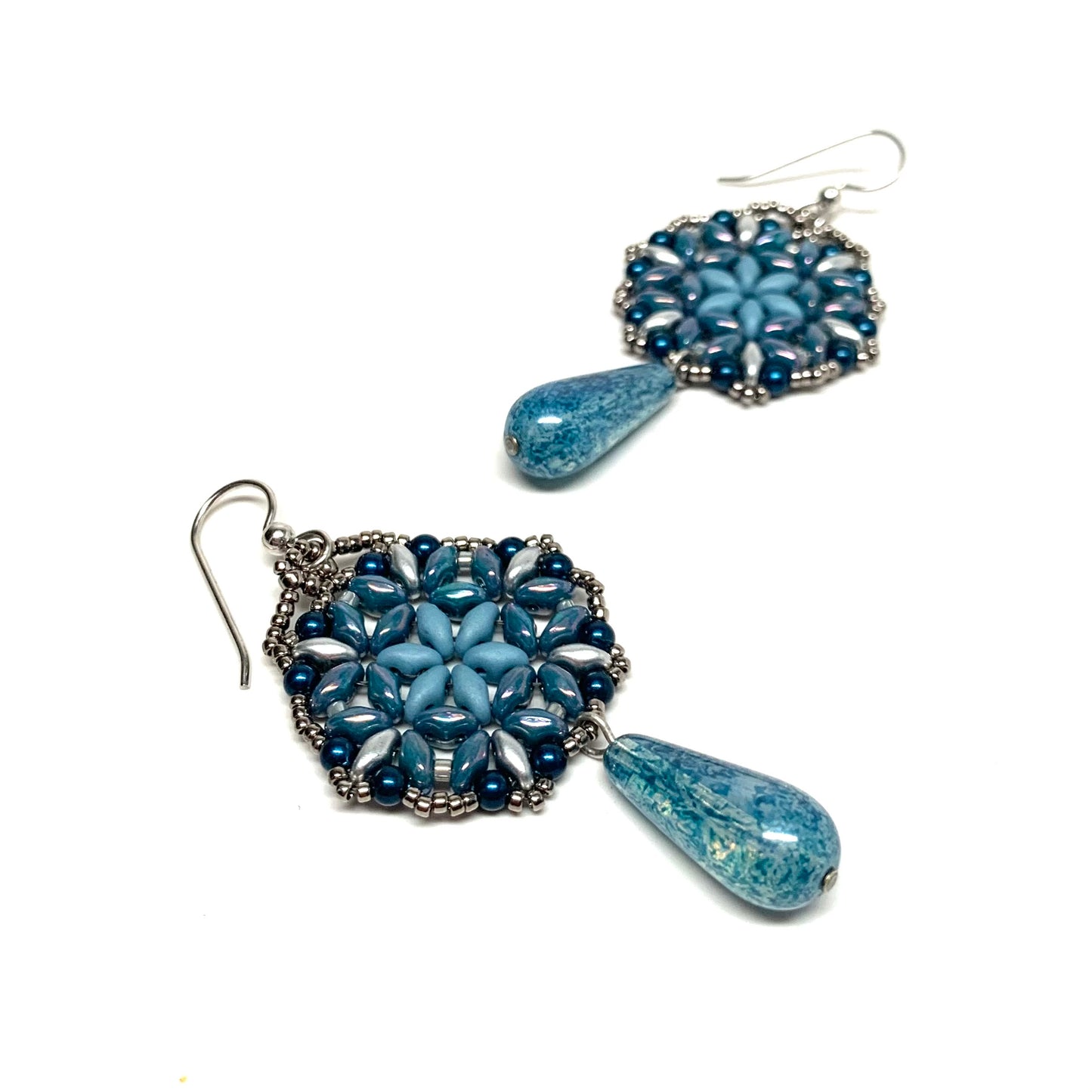 Sonja Earring with Czech Drop - Blue