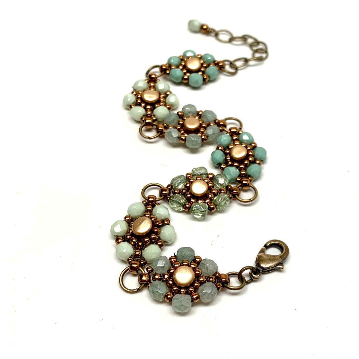 Margarita Link Bracelet | Green Mix Matte Gold