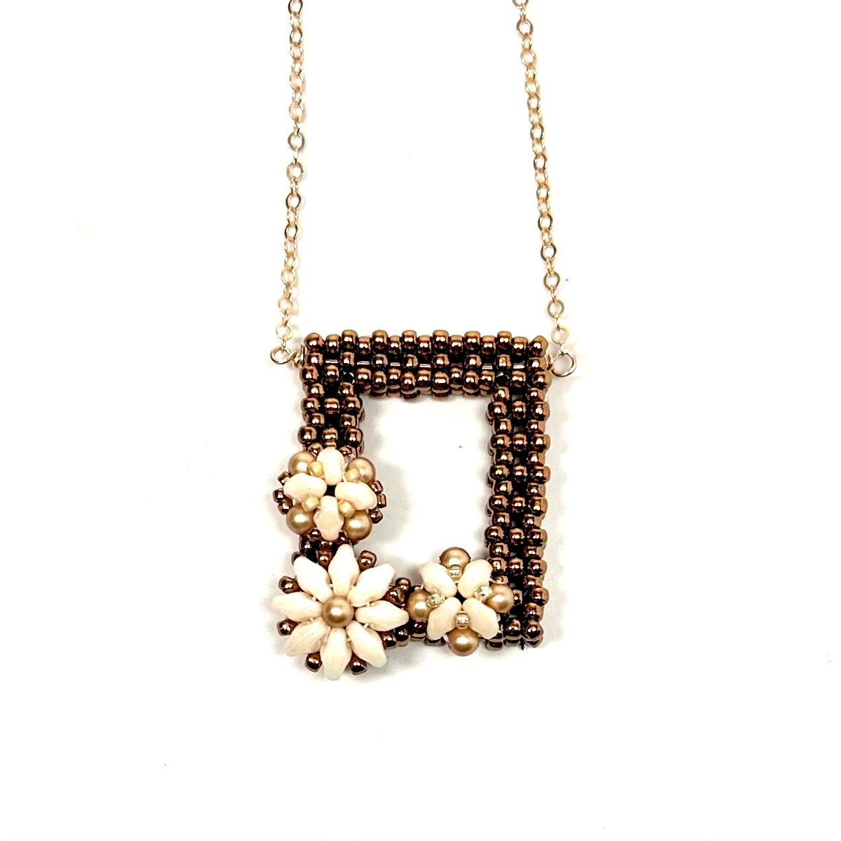 Picture Frame Pendant | Ivory Flowers
