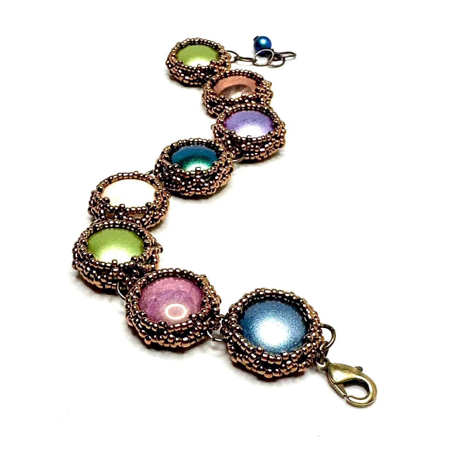 Cabochon Link Bracelet | Bezel Set | Multi Mix