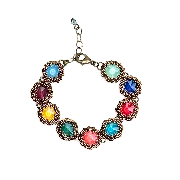 Bezel Set Rivoli Bracelet | Shiney Mix