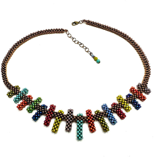 Handwoven Bar Necklace | Multi Colored