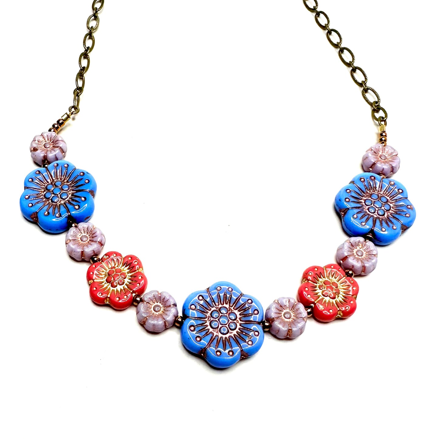 Czech Flower Necklaces no