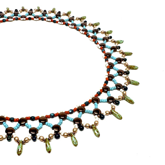 Egyptian Style Net Collar | Multi Colored Necklace