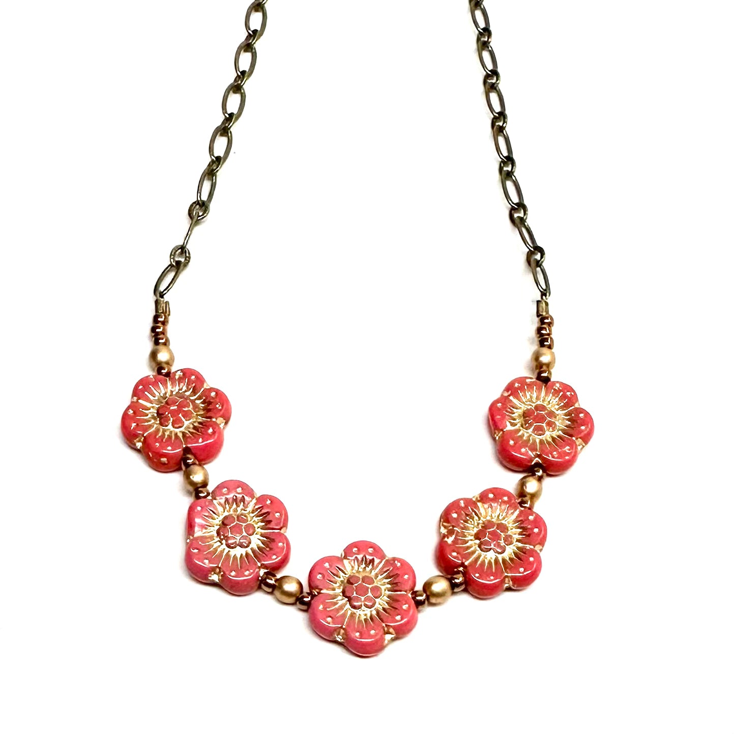 Czech Flower Necklaces no