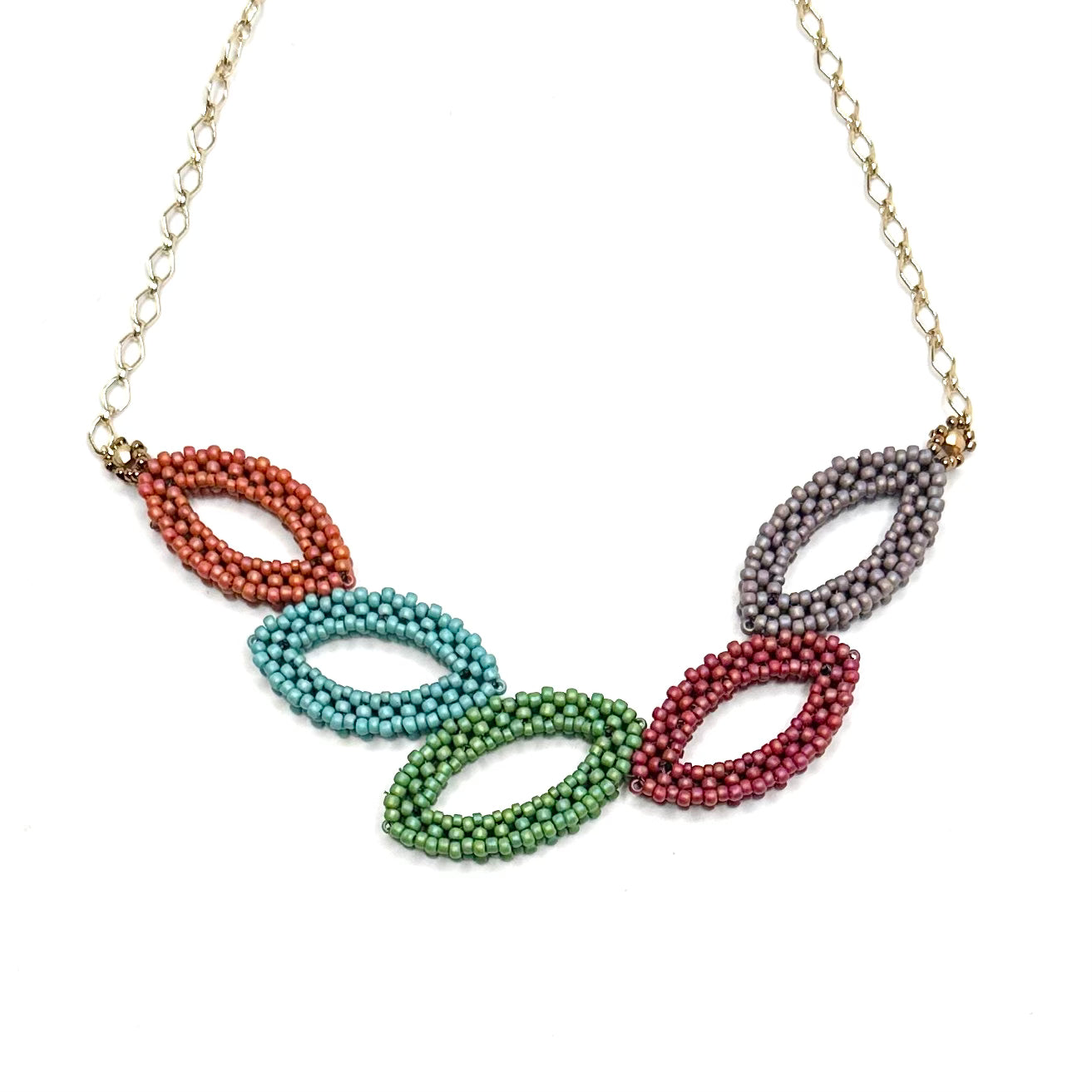 Petite Falling Hojas Necklace - Multi Colored