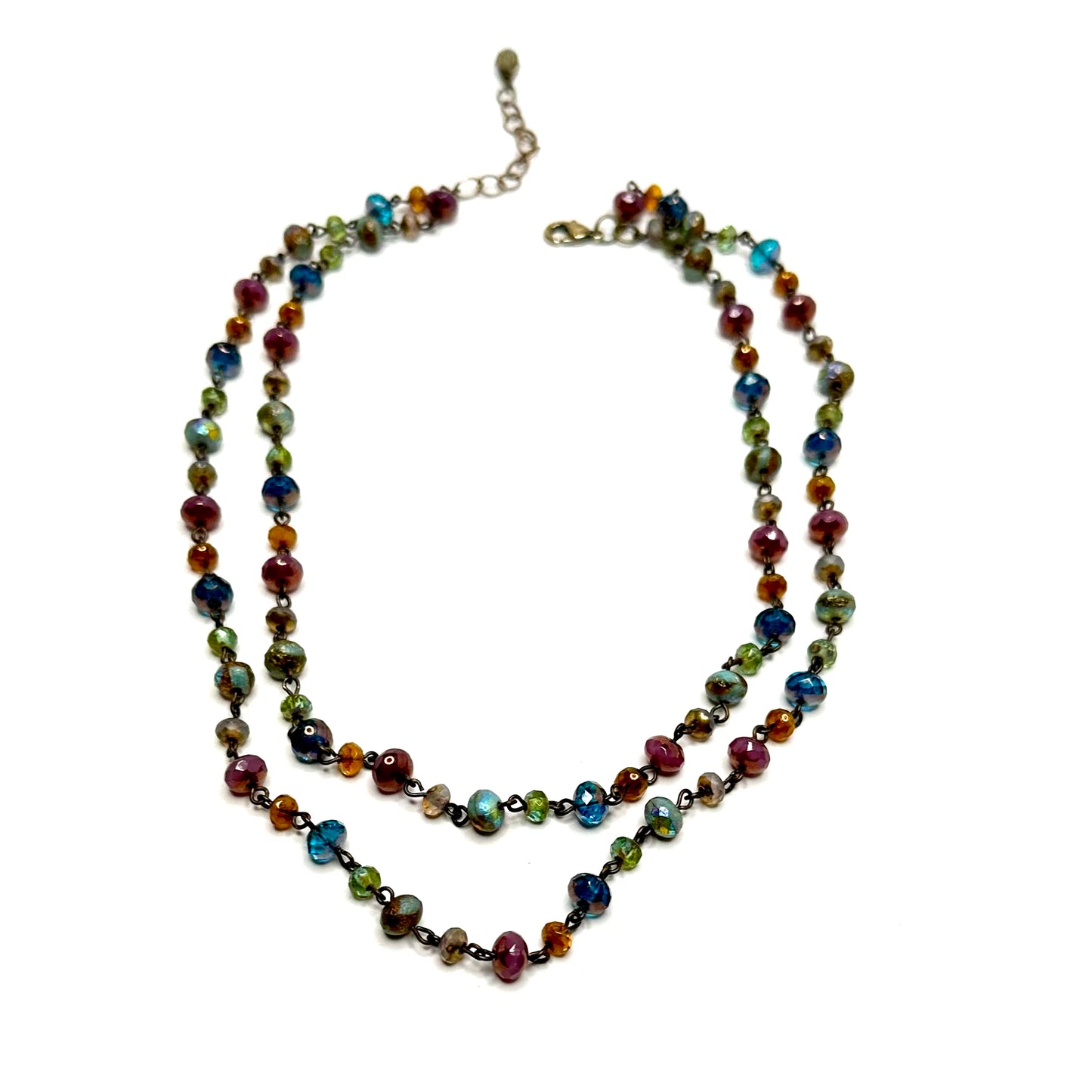 Czech Beaded Chain Necklace - Multi