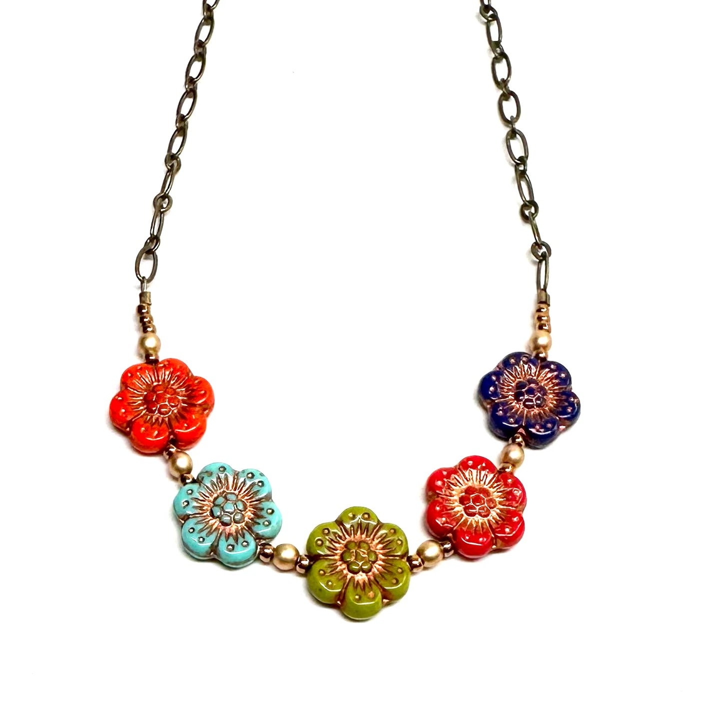 Czech Flower Necklaces no