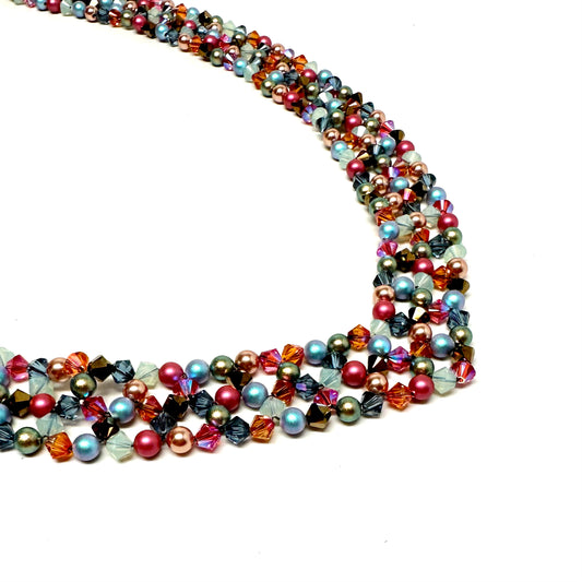 Blingy Collar Necklace | Multi Pearl & Crystal