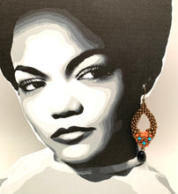 Load image into Gallery viewer, Tori Earring with Drop | Petite | Coral, Turquoise &amp; Jet
