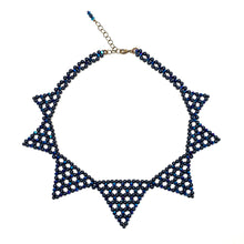 Load image into Gallery viewer, Triangles Necklace - Night Blue Pearl
