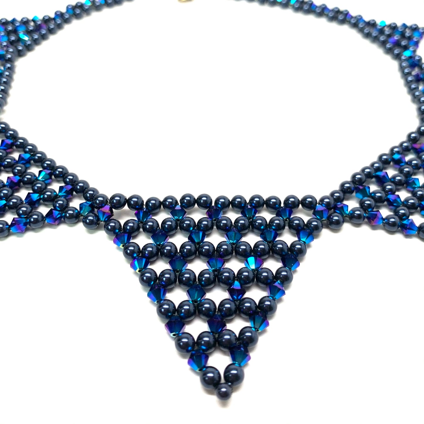 Triangles Necklace - Night Blue Pearl