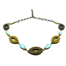 Load image into Gallery viewer, Hojas Link Necklace | Green and Aqua
