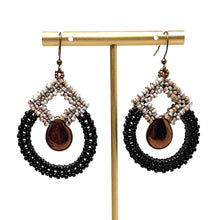 Load image into Gallery viewer, Manisha Earring | Black, White and Bronze
