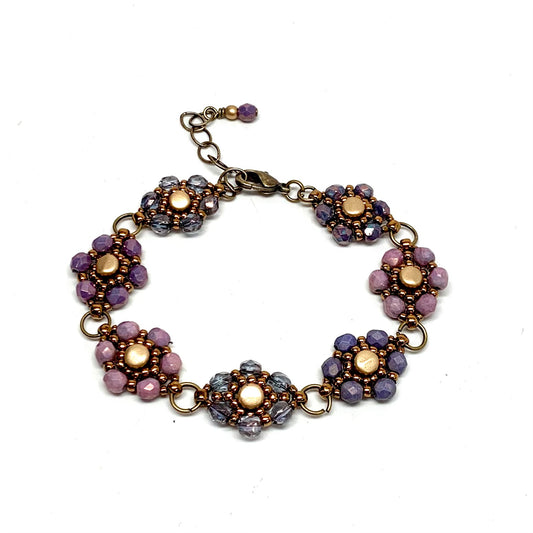 Margarita Link Bracelet | Purple Mix Matte Gold