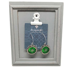 Load image into Gallery viewer, Vintage Czech Button Earrings | Daisy | Kelly Green
