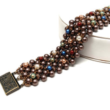 Load image into Gallery viewer, Statement Cuff | European Glass Pearls | Brown
