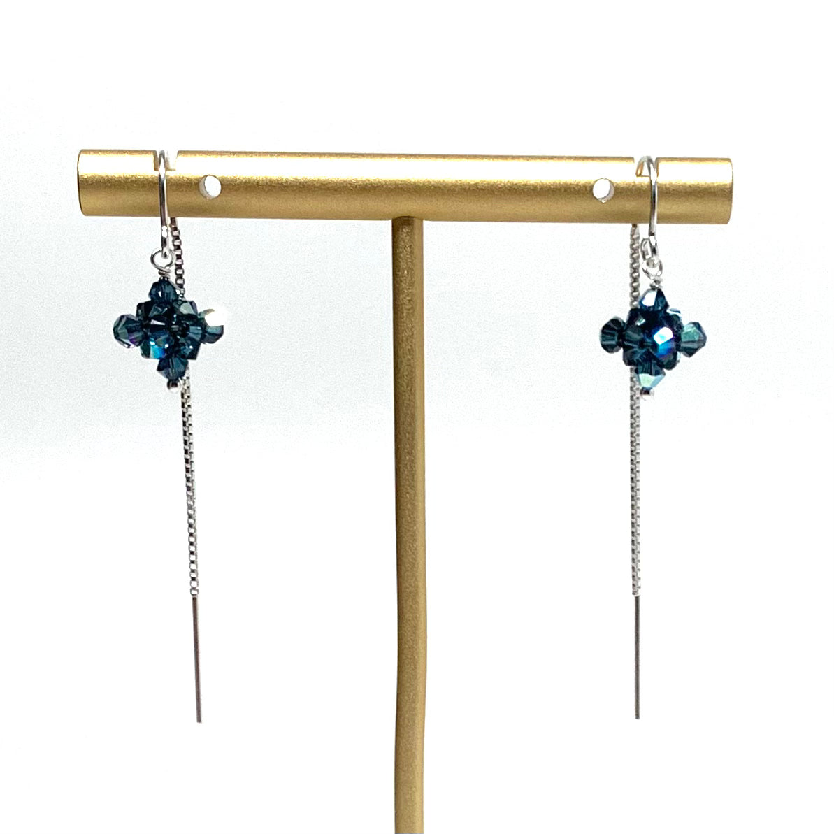 Bauble Earrings | Sterling Threader | Assorted Crystal Colors