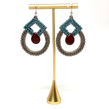Load image into Gallery viewer, Manisha Earring | Blue, Red &amp; Silver

