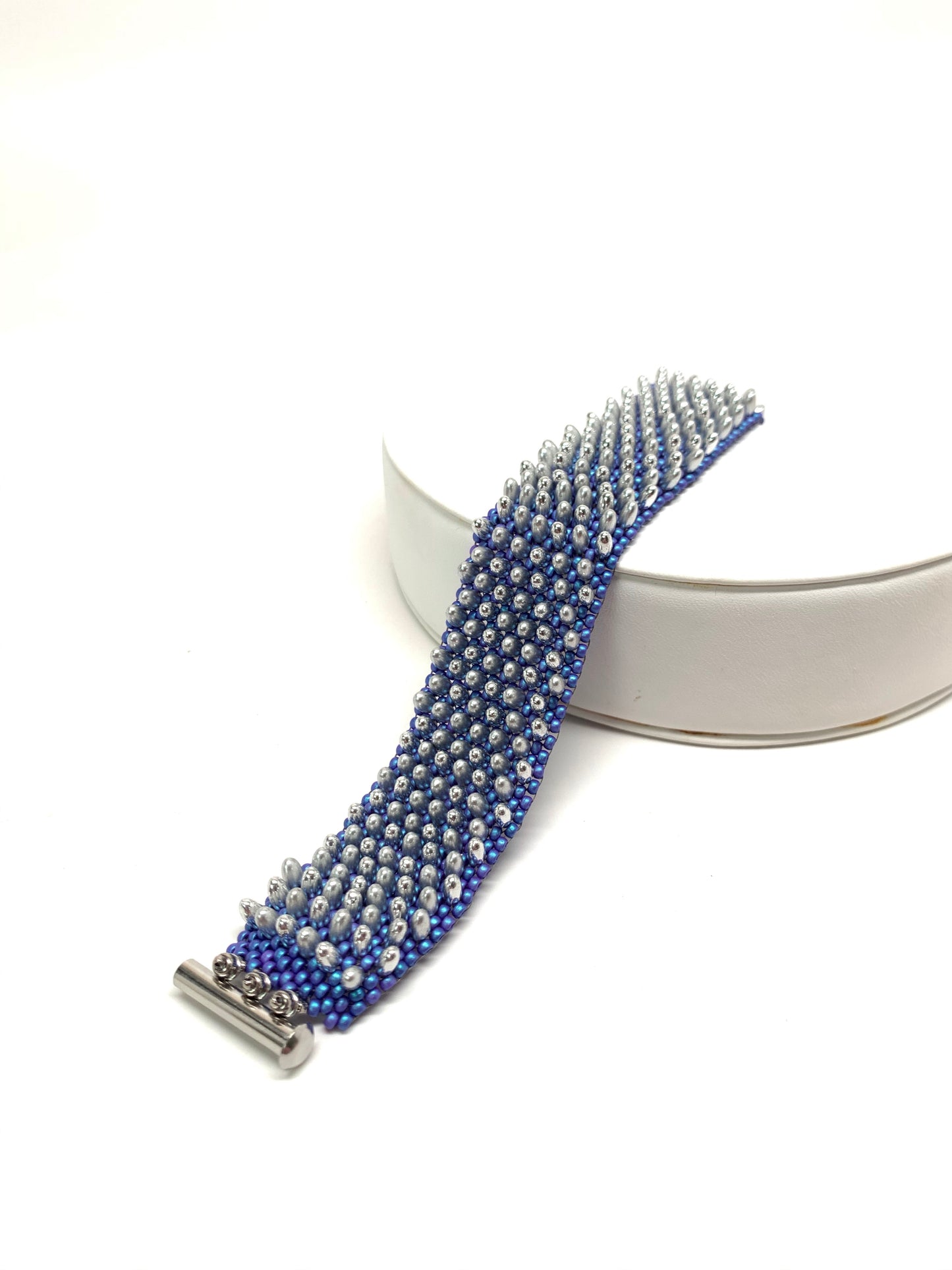 Spiked Bracelet | Matte Electric Blue & Silver