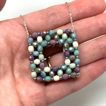 Load image into Gallery viewer, Square Beaded Bead Pendant | Pastel Blend
