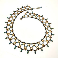 Load image into Gallery viewer, Egyptian Style Net Collar | Matte Gold &amp; Blue
