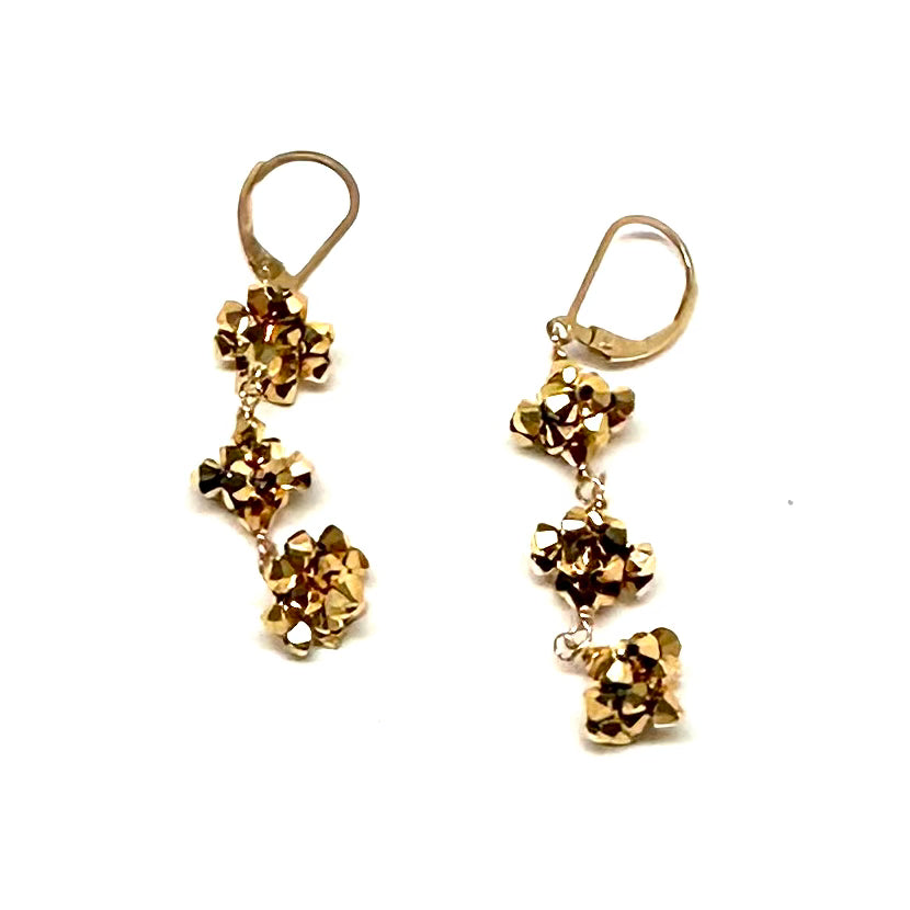 Bauble Earrings | Gold Triple Drop