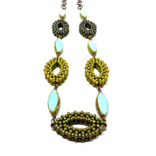 Load image into Gallery viewer, Hojas Link Necklace | Green and Aqua
