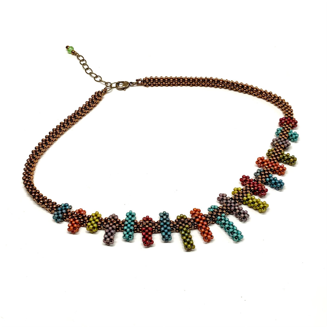 Handwoven Bar Necklace | Multi Colored Statement