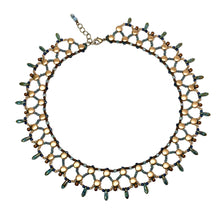Load image into Gallery viewer, Egyptian Style Net Collar | Matte Gold &amp; Blue
