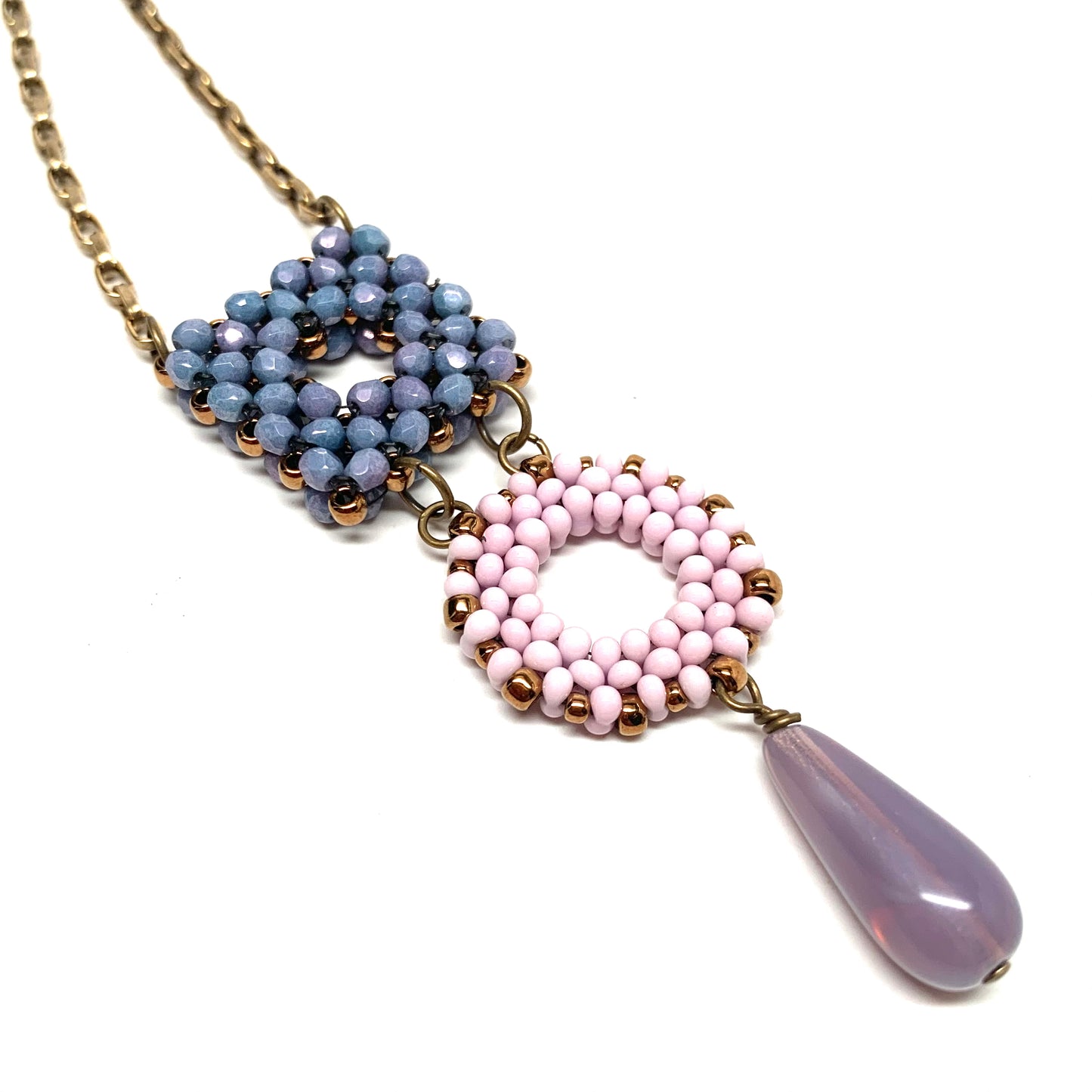 Link Necklace | Three Drops | Purple