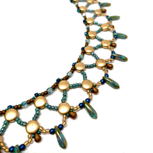 Load image into Gallery viewer, Egyptian Style Net Collar | Matte Gold &amp; Blue
