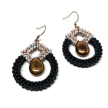 Load image into Gallery viewer, Manisha Earring | Black, White and Bronze
