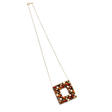 Load image into Gallery viewer, Square Beaded Bead Pendant | Autumn Mix
