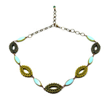 Load image into Gallery viewer, Hojas Link Necklace | Green and Aqua
